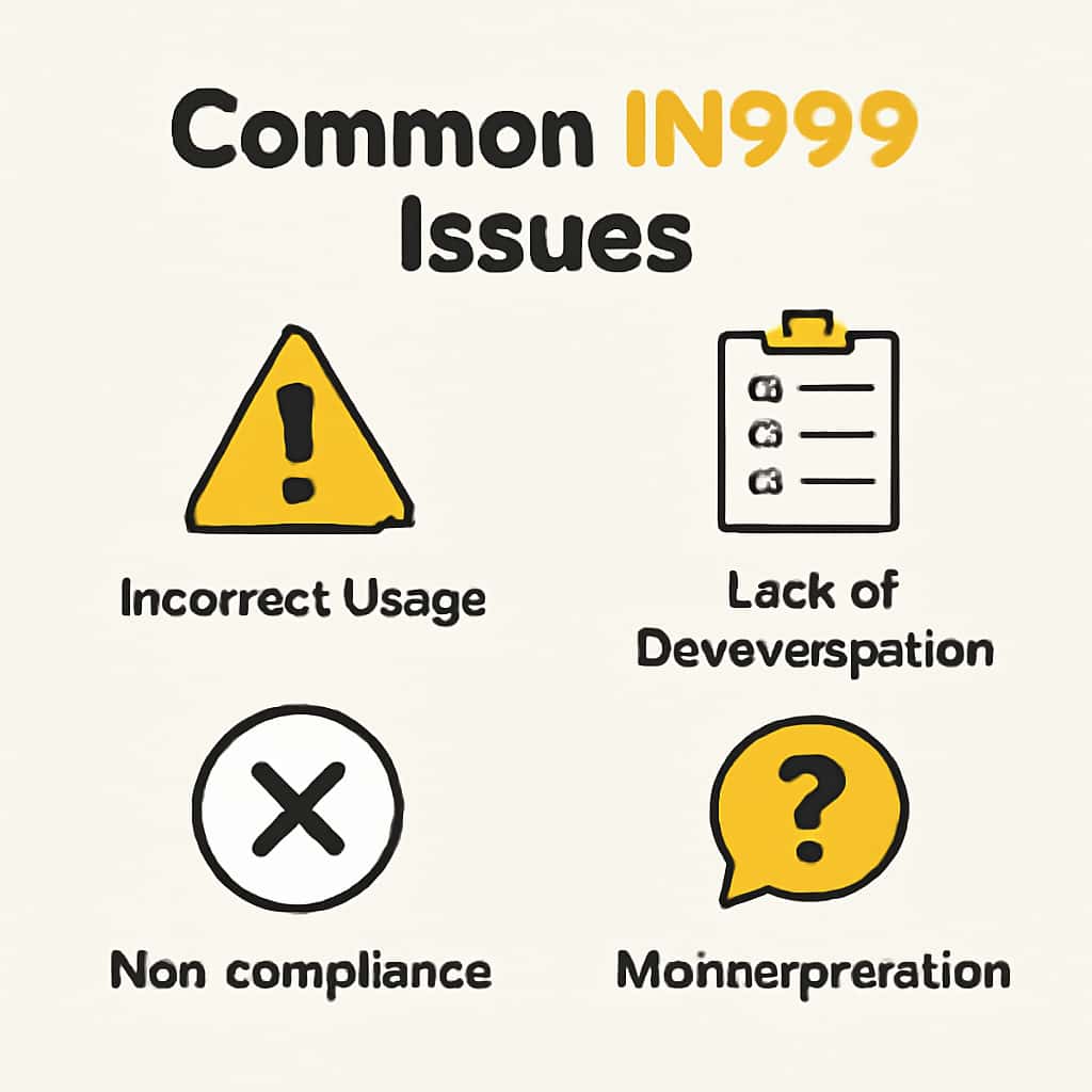 Diagram illustrating common issues faced with IN999.