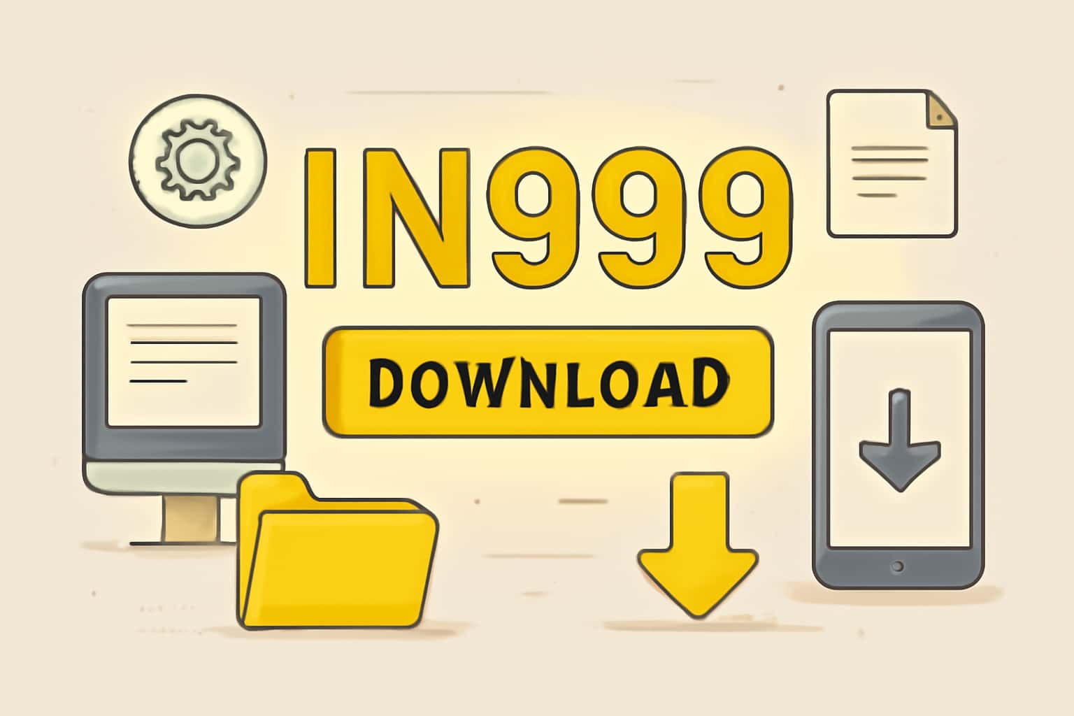 Informational graphic about downloading the IN999 app.
