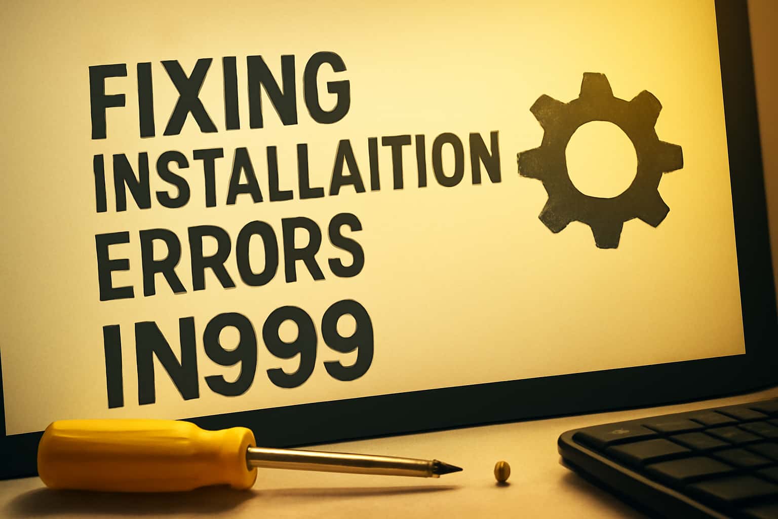 An informative visual representation of troubleshooting installation errors for the IN999 application.