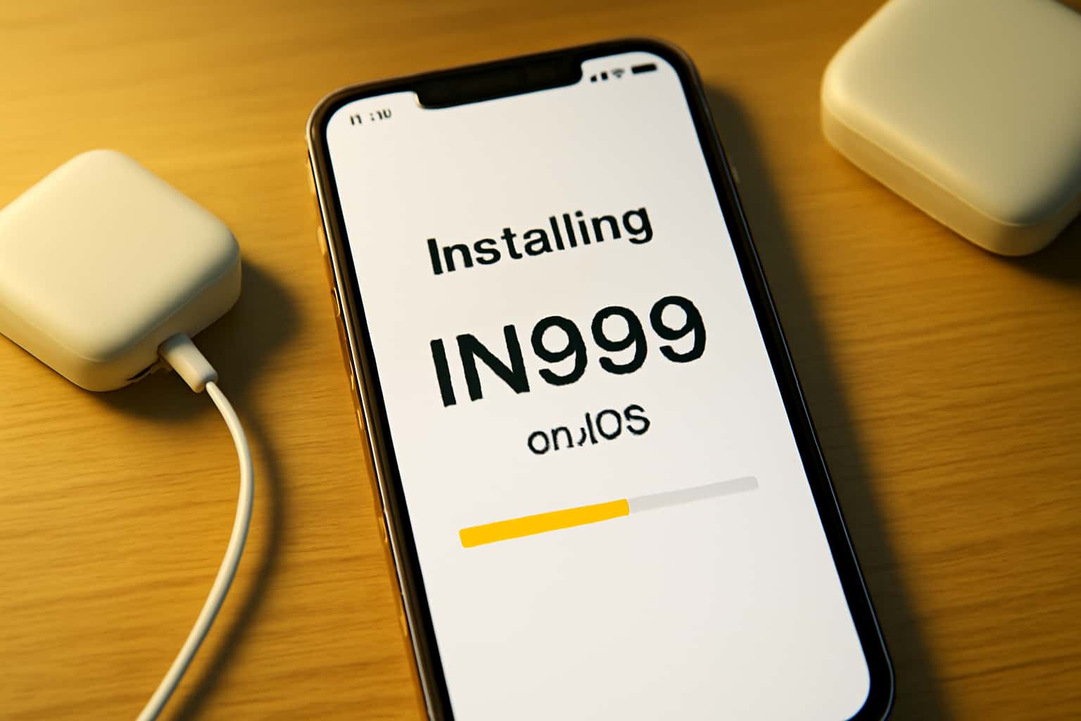 A visual representation of the installation process of IN999 on iOS devices.