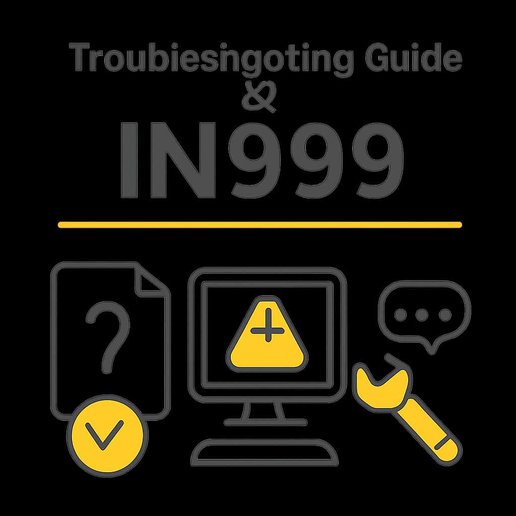 Diagram illustrating common troubleshooting steps for the IN999 app.