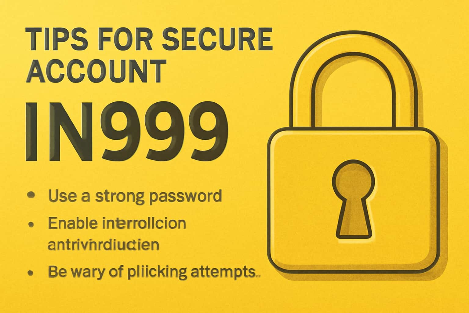 Visual representation of securing an IN999 account.