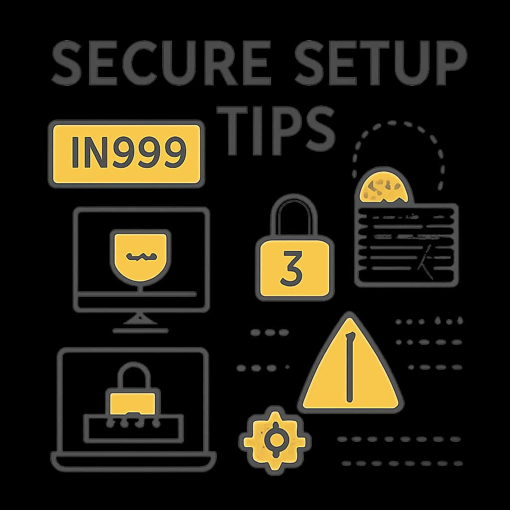 Diagram illustrating setup steps for Secure IN999.